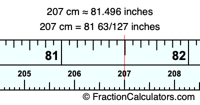 207 cm in inches