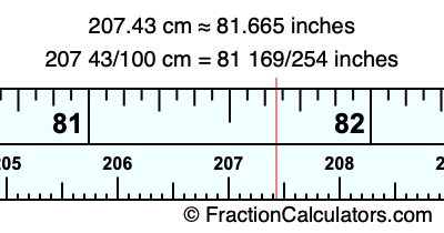 207.43 cm in inches