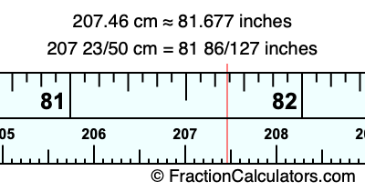 207.46 cm in inches