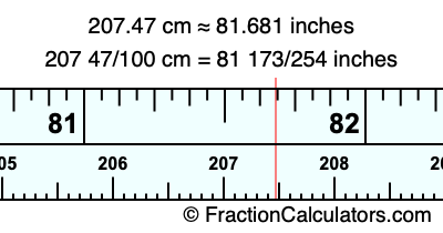 207.47 cm in inches