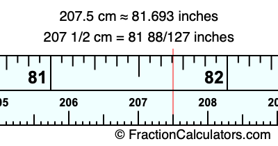 207.5 cm in inches
