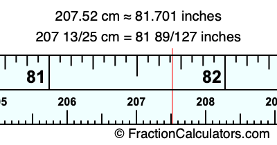 207.52 cm in inches