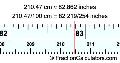 210.47 cm in inches