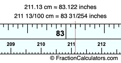 211.13 cm in inches