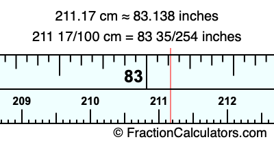 211.17 cm in inches