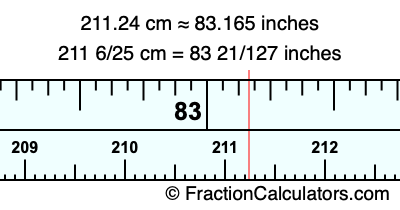 211.24 cm in inches