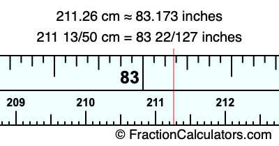211.26 cm in inches