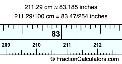 211.29 cm in inches