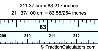 211.37 cm in inches