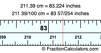 211.39 cm in inches