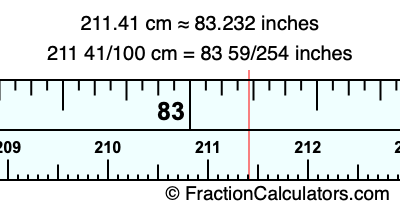 211.41 cm in inches