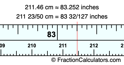 211.46 cm in inches