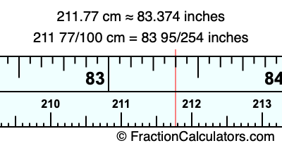 211.77 cm in inches