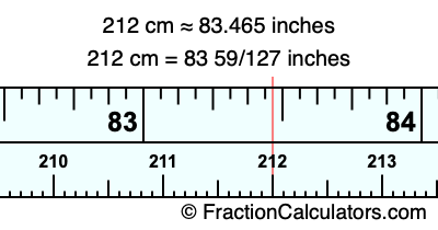212 cm in inches