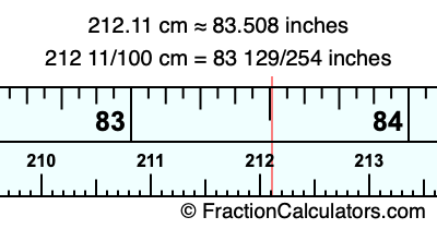 212.11 cm in inches