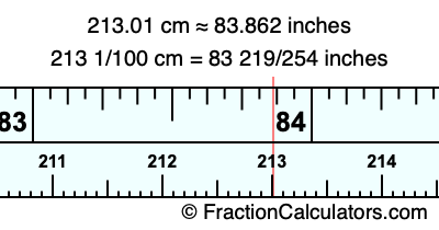 213.01 cm in inches