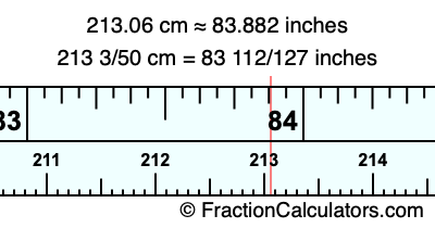 213.06 cm in inches