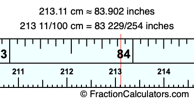 213.11 cm in inches