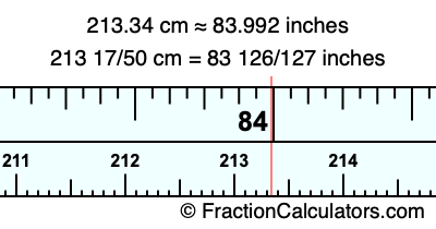 213.34 cm in inches