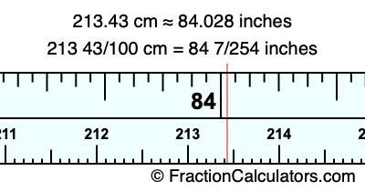 213.43 cm in inches