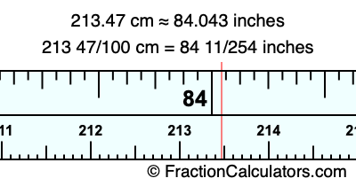 213.47 cm in inches