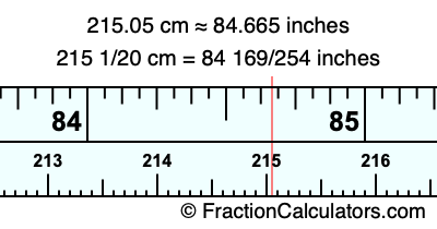 215.05 cm in inches