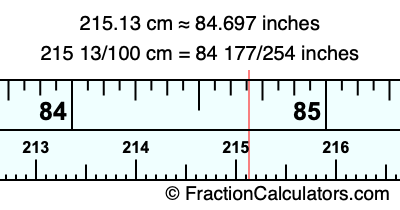 215.13 cm in inches