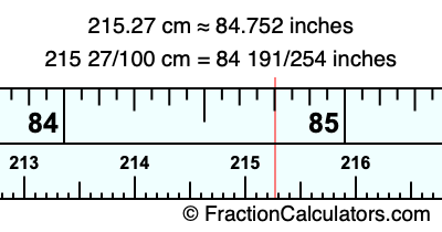 215.27 cm in inches
