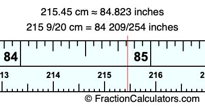 215.45 cm in inches