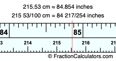 215.53 cm in inches