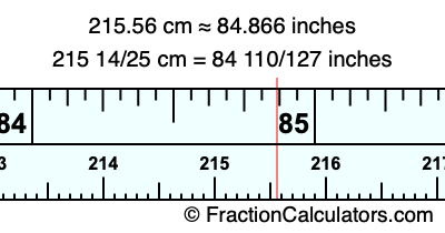 215.56 cm in inches