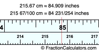 215.67 cm in inches