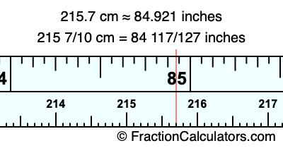 215.7 cm in inches