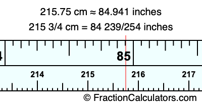 215.75 cm in inches