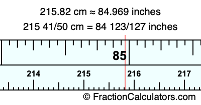 215.82 cm in inches