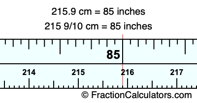 215.9 cm in inches