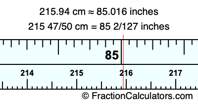 215.94 cm in inches