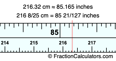216.32 cm in inches