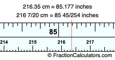 216.35 cm in inches