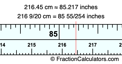 216.45 cm in inches