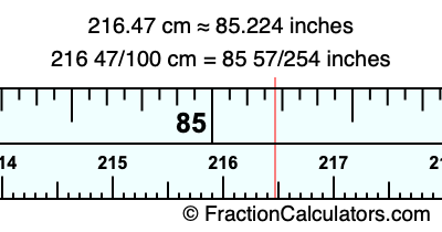 216.47 cm in inches