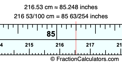 216.53 cm in inches