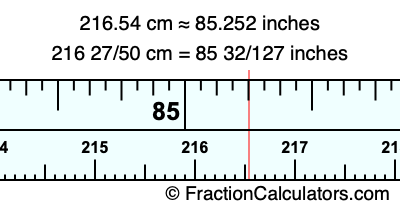 216.54 cm in inches