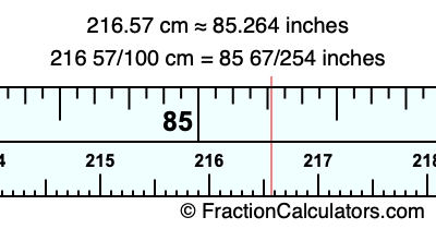 216.57 cm in inches