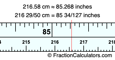 216.58 cm in inches