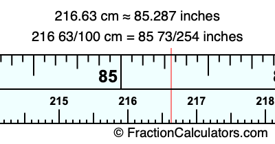 216.63 cm in inches
