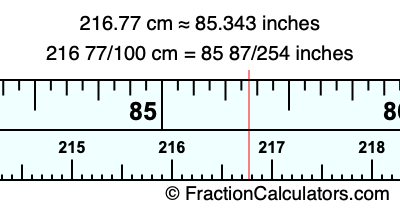 216.77 cm in inches
