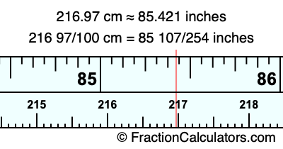 216.97 cm in inches