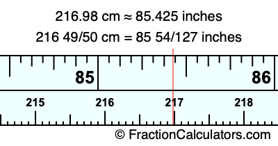 216.98 cm in inches