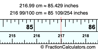 216.99 cm in inches